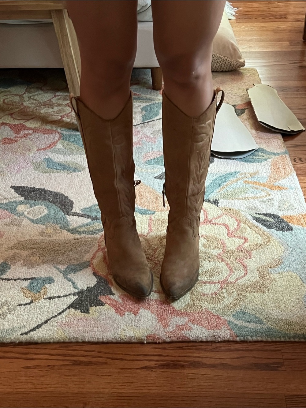 Dolce Vita Tall Western Knee-High Boots in Tan